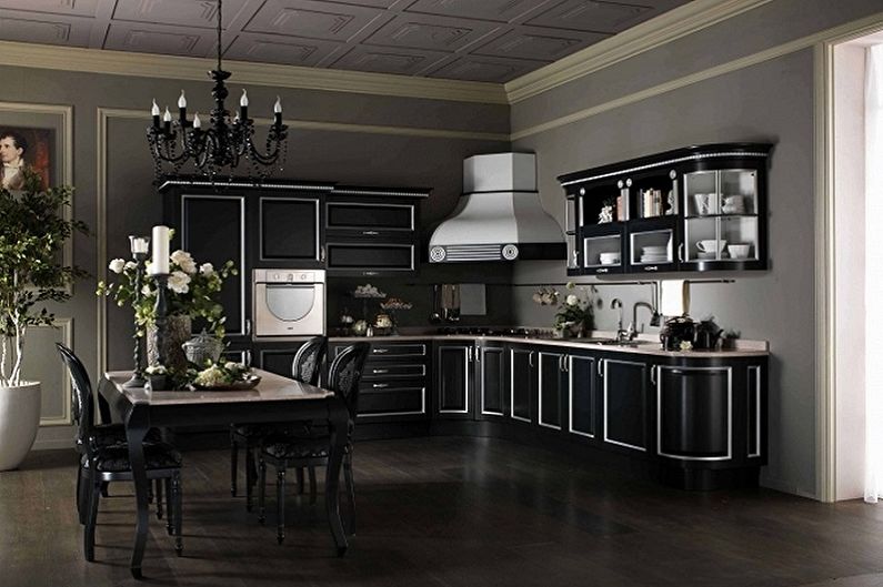 Cuisine noire - photo de design d'intérieur