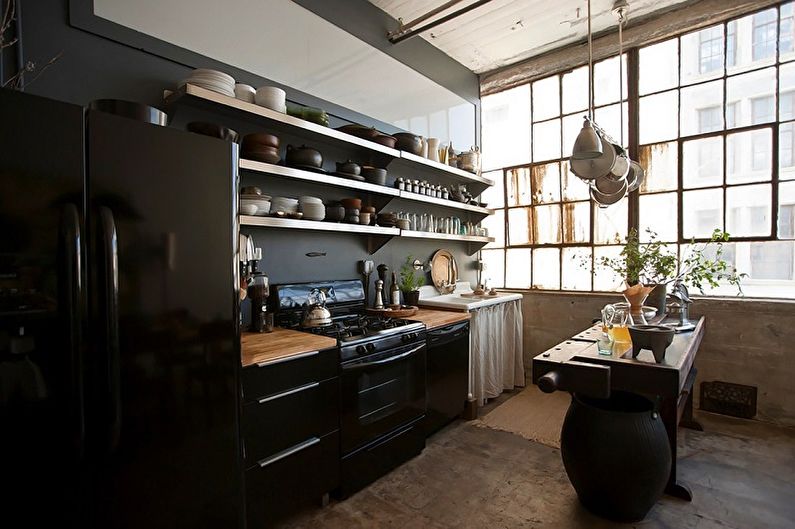Cuisine noire - photo de design d'intérieur