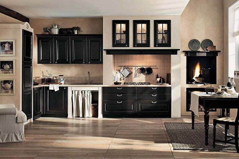 Cuisine noire - photo de design d'intérieur