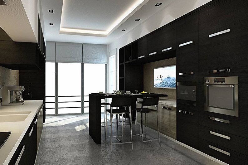 Cuisine noire - photo de design d'intérieur