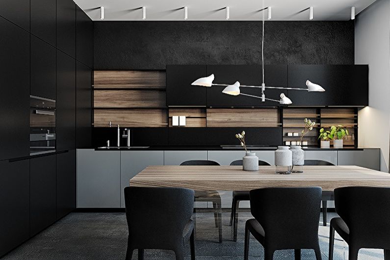 Cuisine noire - photo de design d'intérieur