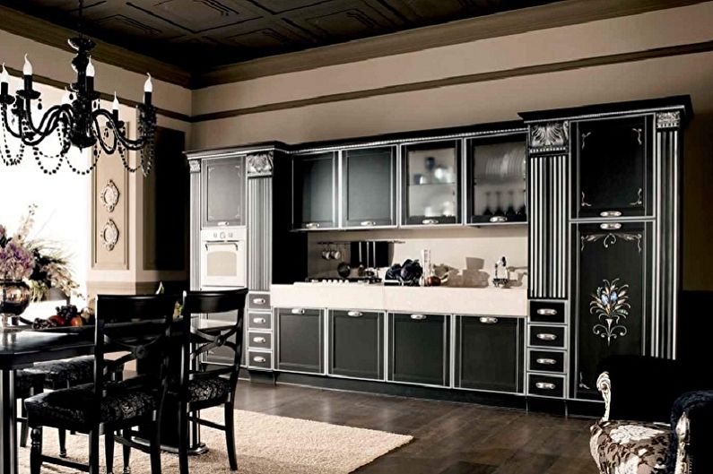 Cuisine noire - photo de design d'intérieur