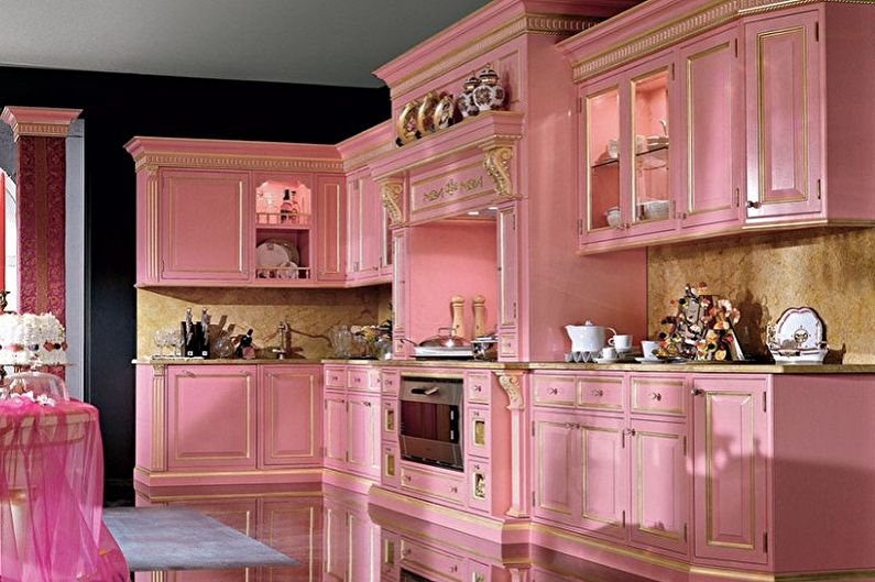 Pink Provence Style Kitchen - Interior Design