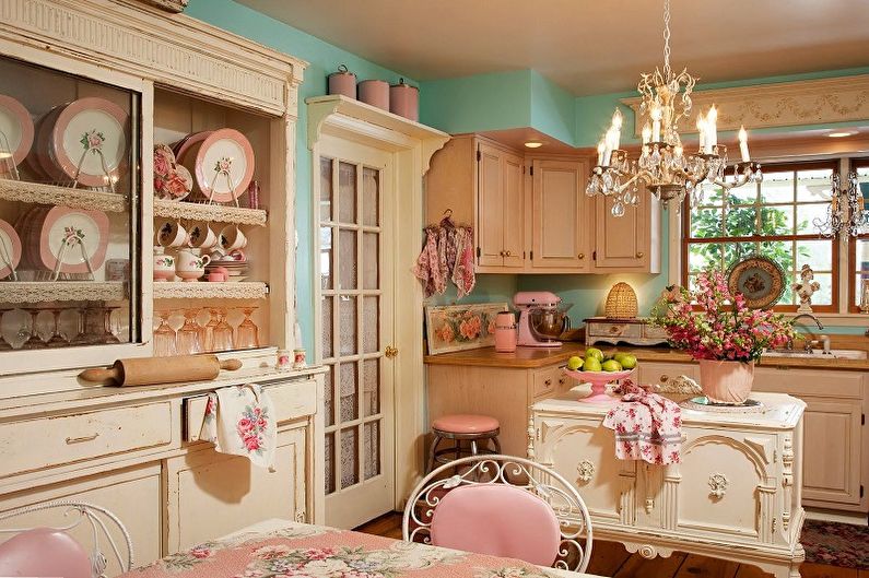 Pink Provence Style Kitchen - Interior Design