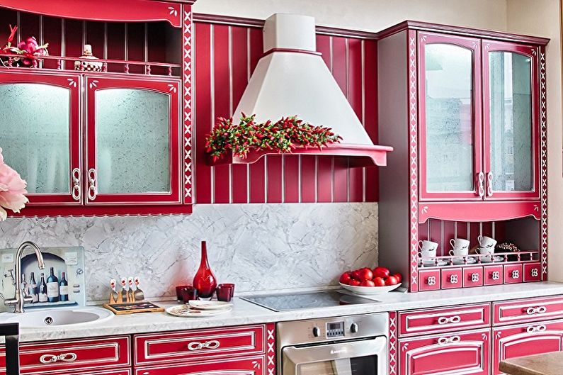 Pink Retro Style Kitchen - Interior Design