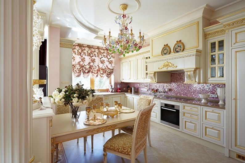 Pink rococo style kitchen - Interior Design