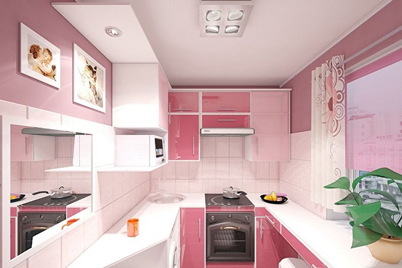 Pink Kitchen Design - Ceiling Finish