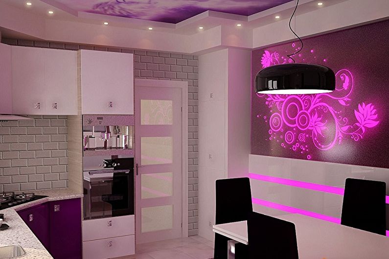 Pink kitchen - interior design photo