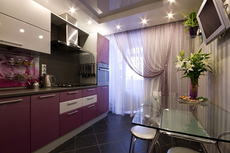 Pink kitchen - interior design photo