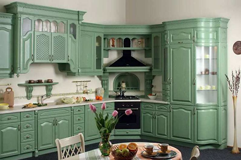 Classical green kitchen - Interior Design