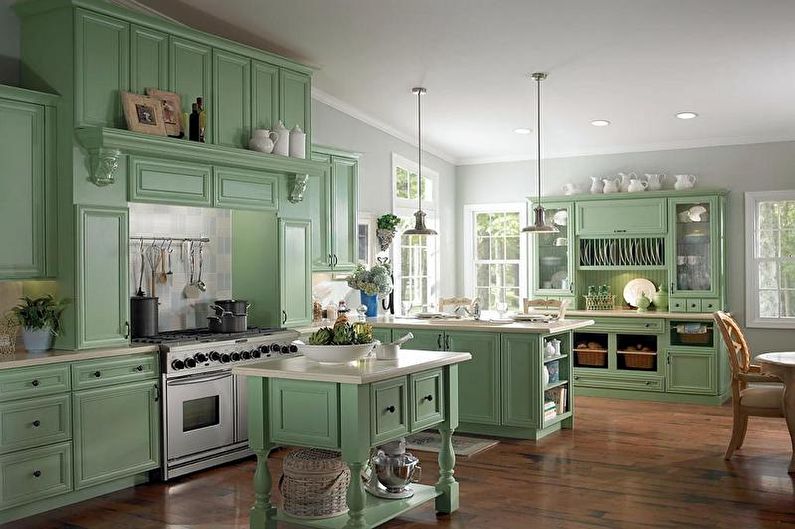 Classical green kitchen - Interior Design
