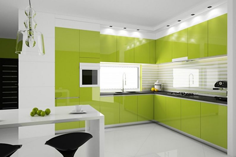Green Kitchen Design - Ceiling Finish