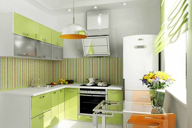 Green kitchen - interior design photo