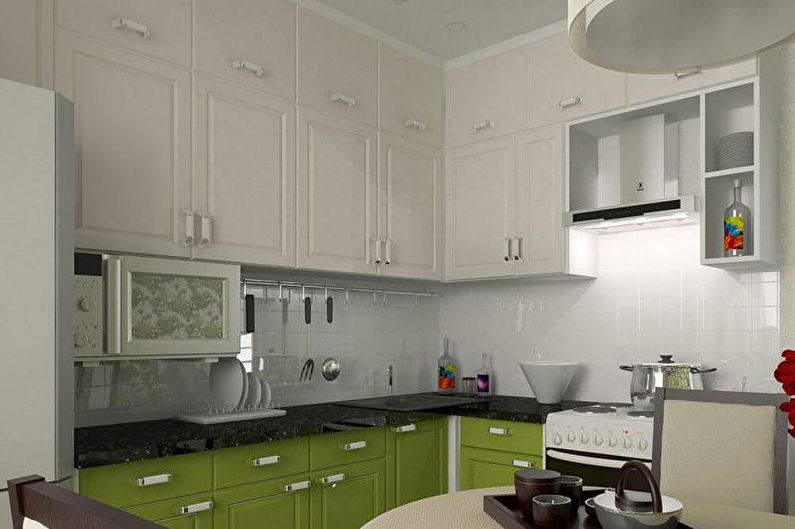 Green kitchen - interior design photo