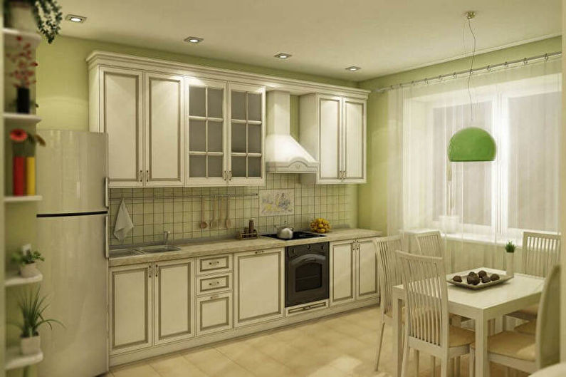 Green kitchen - interior design photo