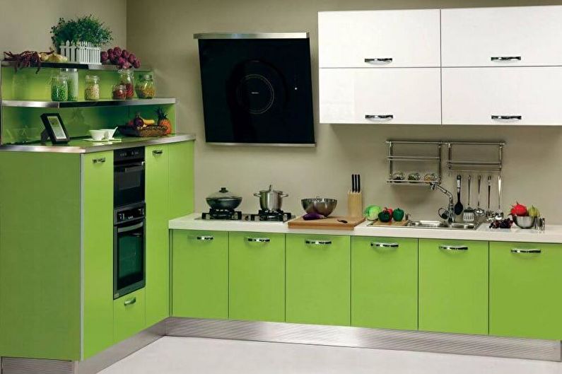 Green kitchen - interior design photo