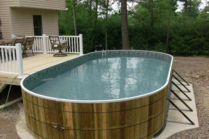 Piscina de marco para una residencia de verano