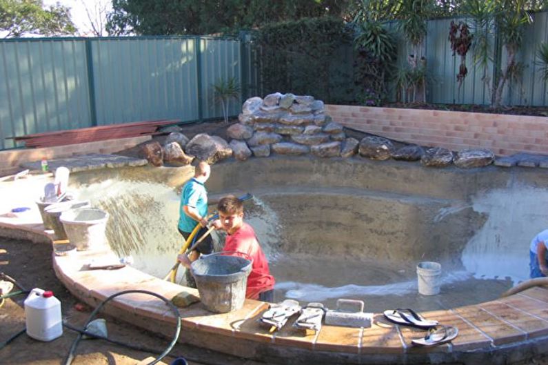 Piscina de hormigón de bricolaje