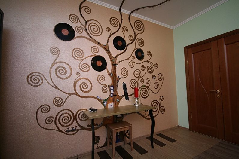 Wallpaper stickers in the hallway interior - photo