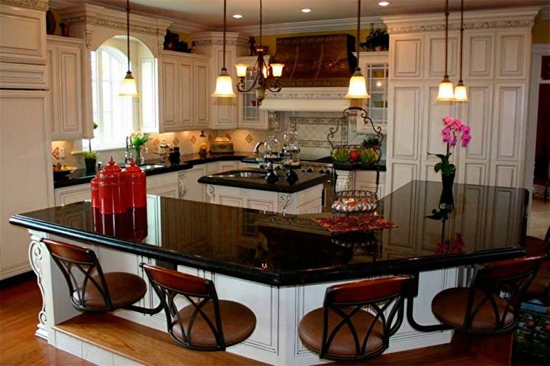 Kitchens with a bar counter - Materials and design