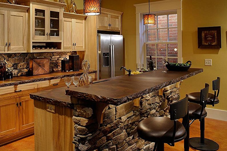 Kitchens with a bar counter - photo