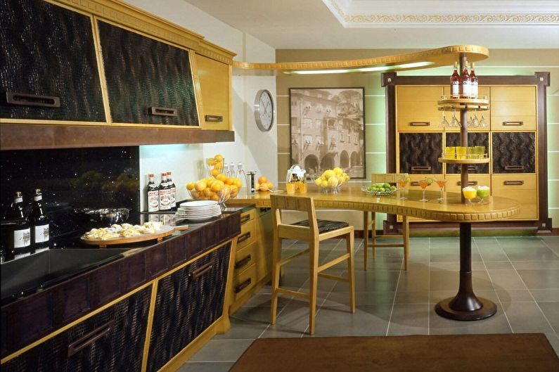 Kitchens with a bar counter - photo