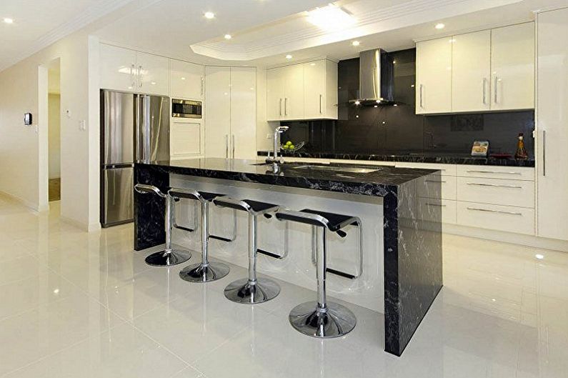 Kitchens with a bar counter - photo