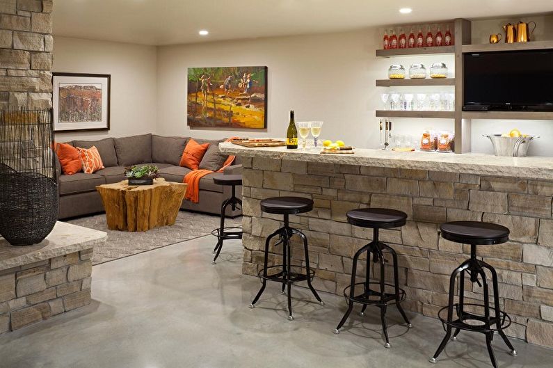 Kitchens with a bar counter - photo