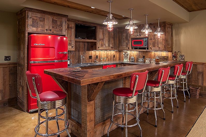 Kitchens with a bar counter - photo
