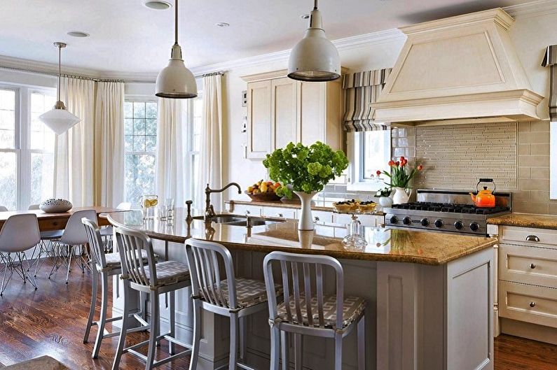 Kitchens with a bar counter - photo