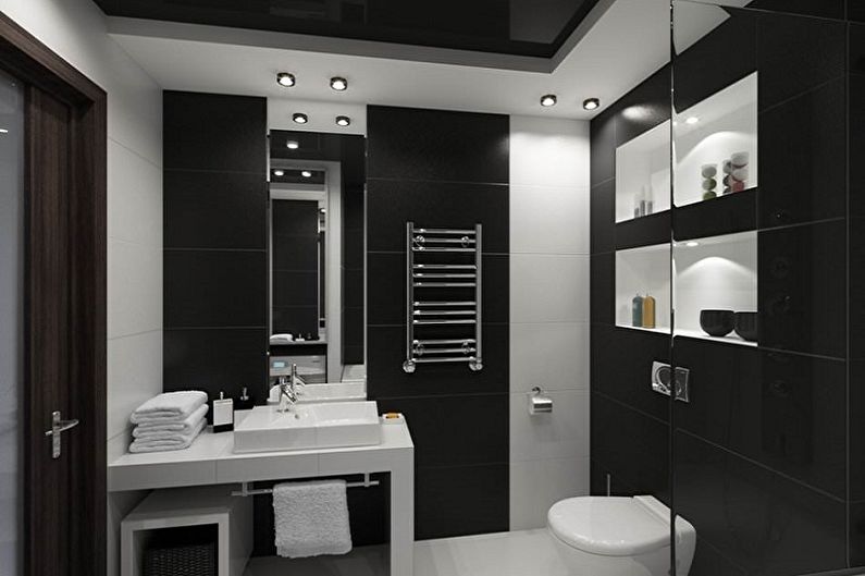 Black bathroom in a modern style - Interior Design