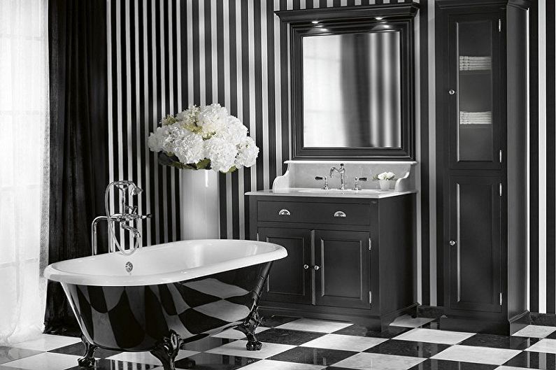 Black bathroom in a classic style - Interior Design