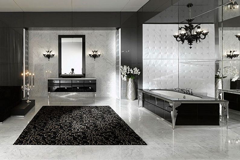 Black bathroom in the Gothic style - Interior Design