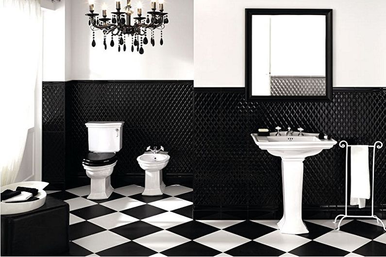 Black Bathroom Design - Floor Finish