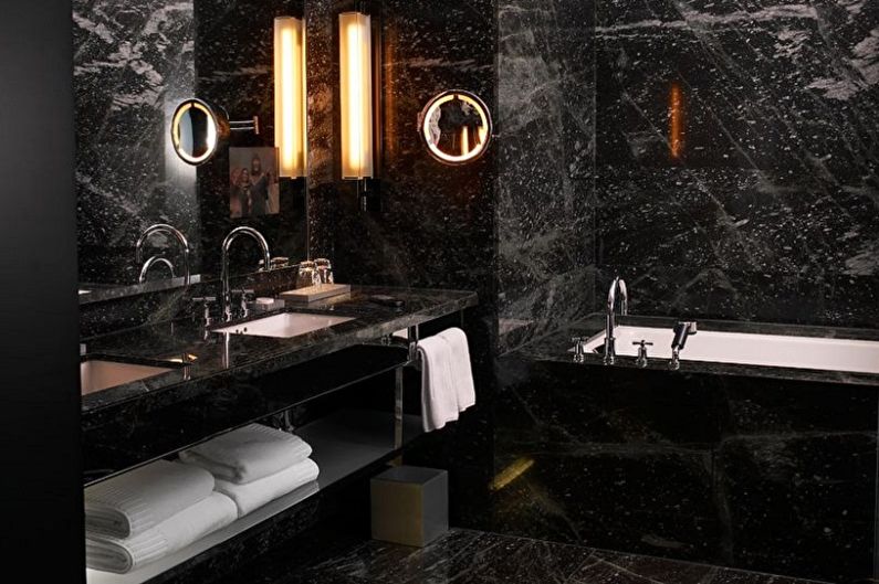 Black Bathroom Design - Wall Decoration