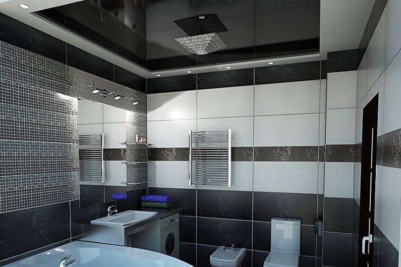 Black Bathroom Design - Ceiling Finish