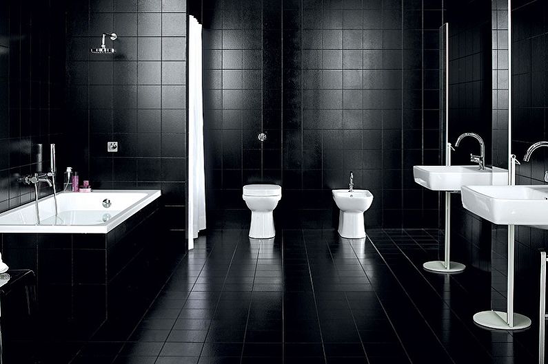 Black bathroom - interior design photo