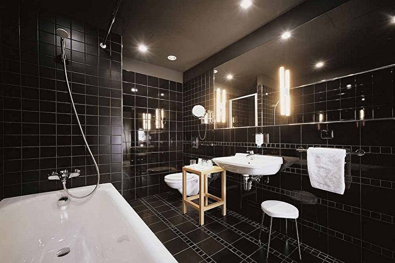 Black bathroom - interior design photo