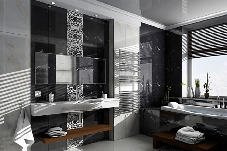 Black bathroom - interior design photo