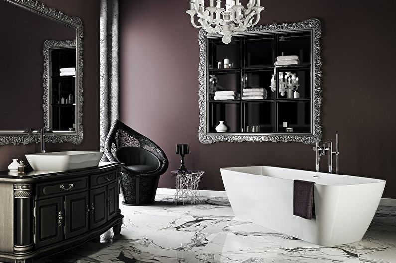 Black bathroom - interior design photo
