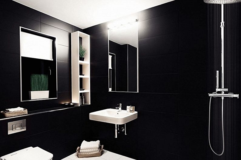 Black bathroom - interior design photo
