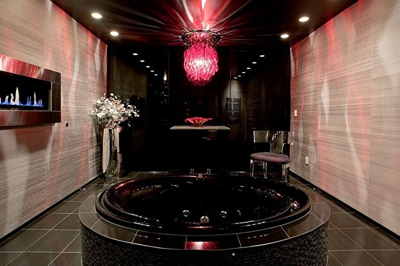 Black bathroom - interior design photo