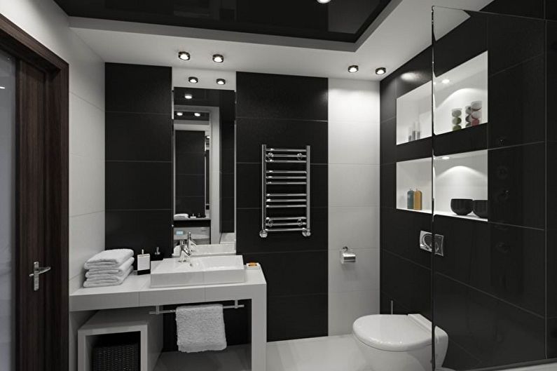 Black bathroom - interior design photo