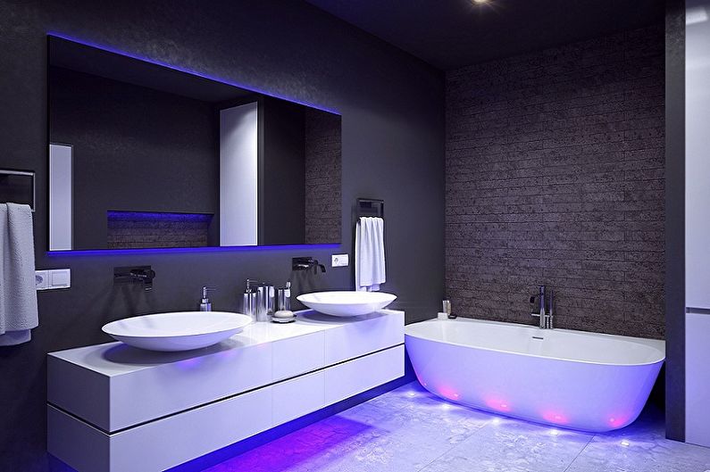 Black bathroom - interior design photo