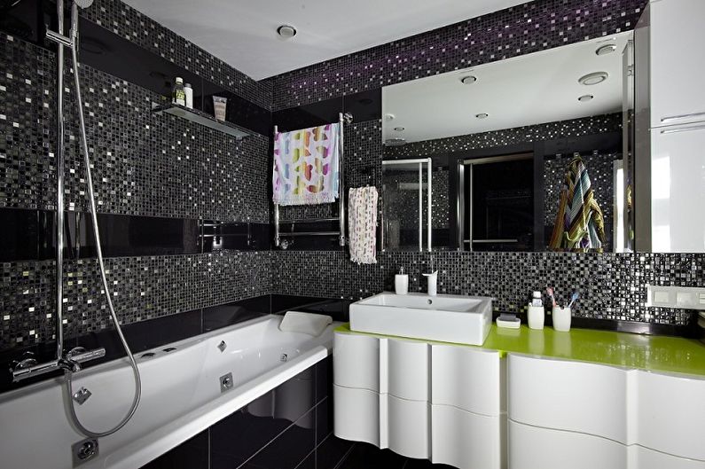 Black bathroom - interior design photo