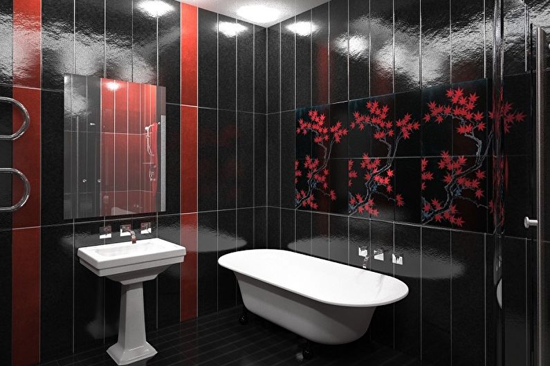 Black bathroom - interior design photo