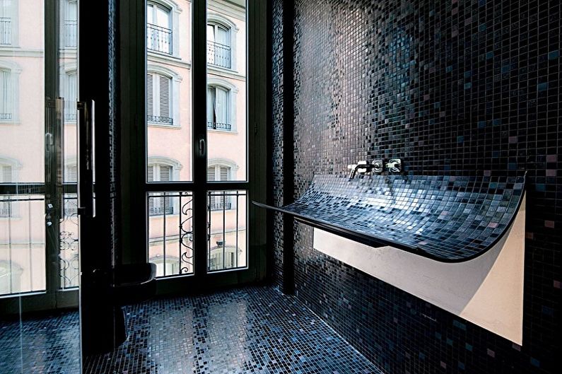 Black bathroom - interior design photo