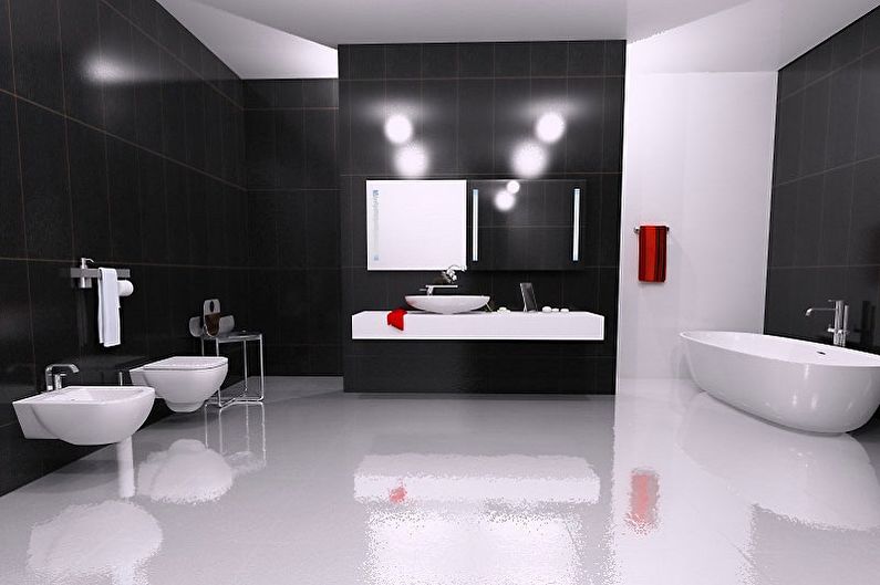 Black bathroom - interior design photo