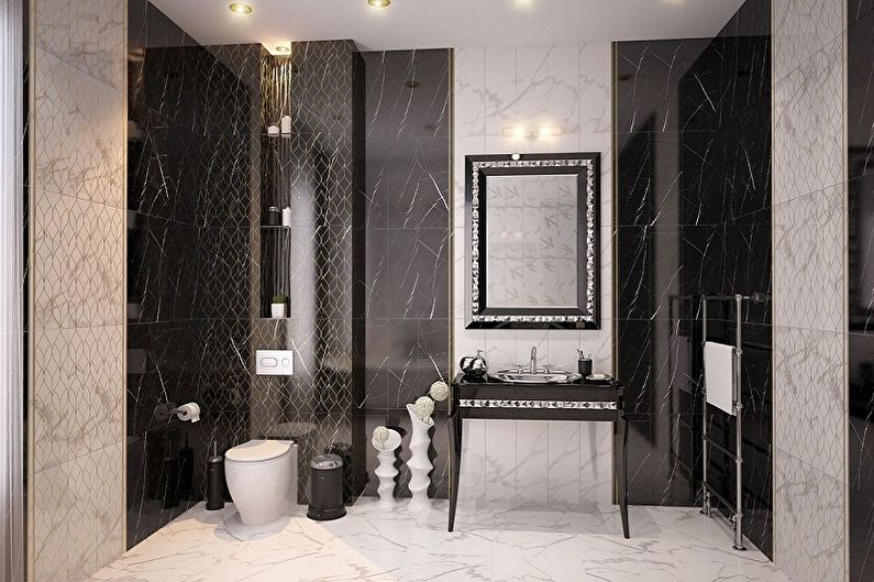 Black bathroom - interior design photo