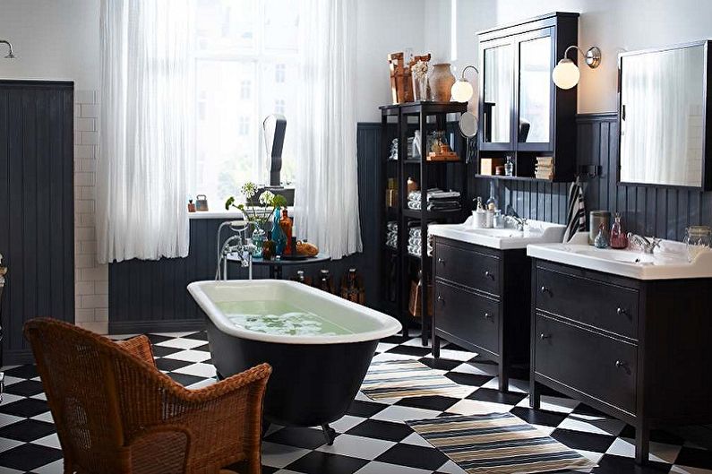 Black bathroom - interior design photo